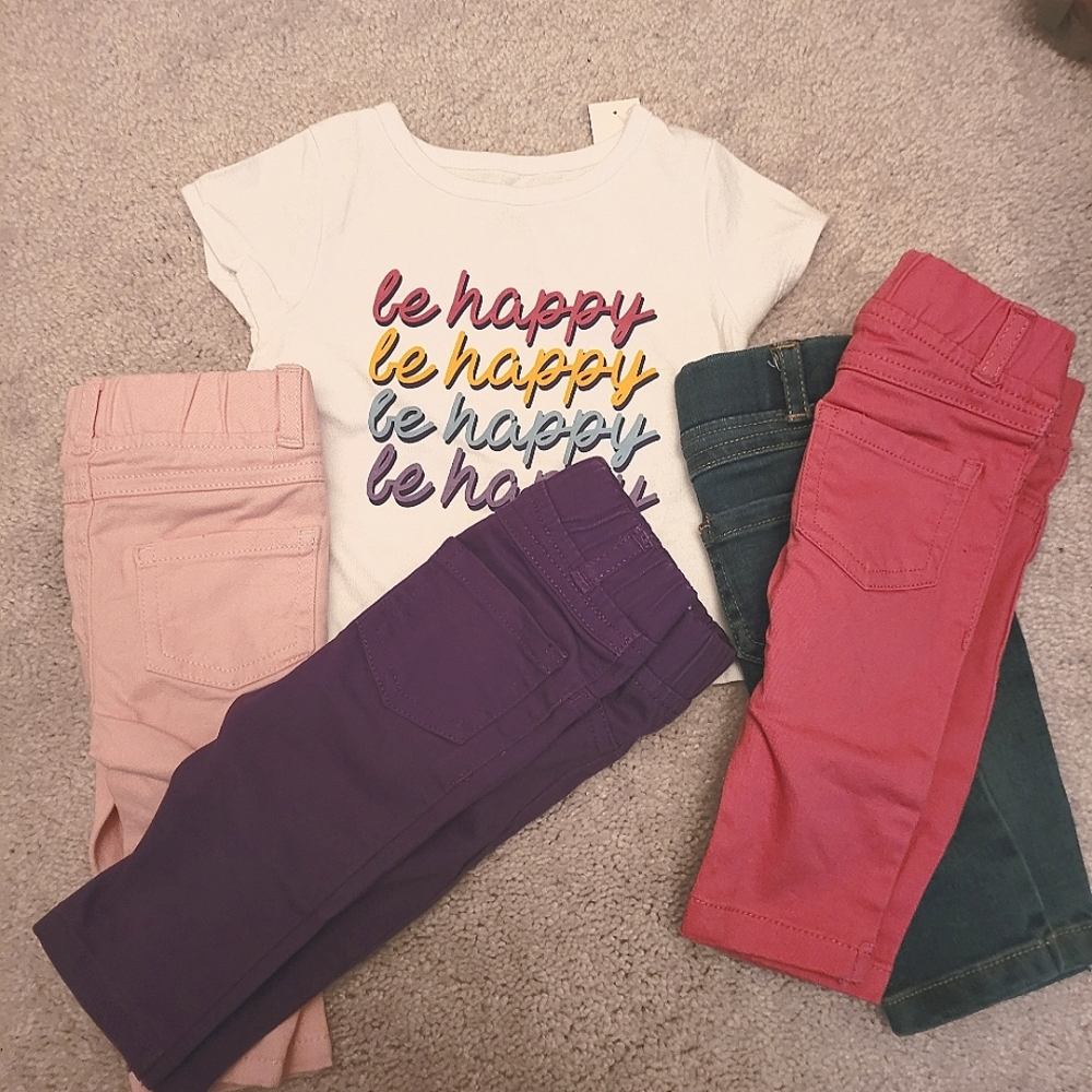 NWT Baby Bundle 4 Pants and Tshirt 0-3 months